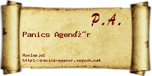 Panics Agenór névjegykártya